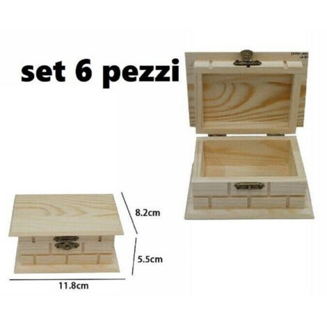 Trade Shop - SET 6 ZUSAMMENFASSUNG BOX IN DECOUPAGE PORTAGIOUS COFFEE 53377A -