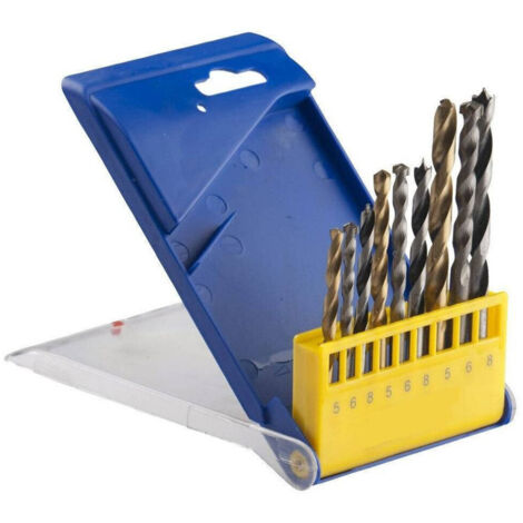 Trade Shop - Set 9 Pezzi Punte Combinate Per Trapano 5 / 6 / 8 Mm Pietra Legno Cemento -