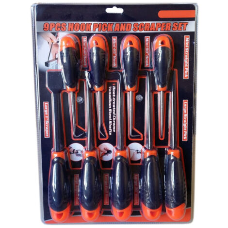 Trade Shop - Set 9 Piezas Destornillador Destornillador Gancho Rascador Alambre Separador Anillo Removedor -