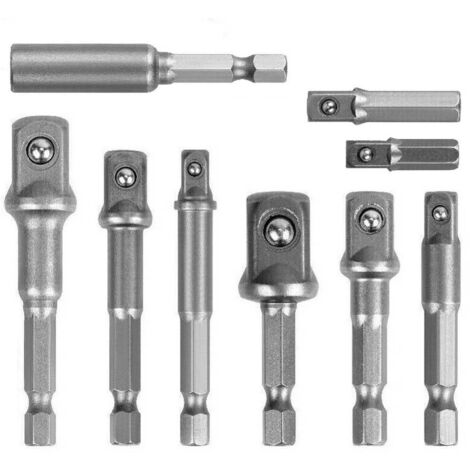 Trade Shop - SET 9 PZ ADATTATOREN FÜR BUSSOLA 1/4" 3/8" 1/2" PER AVVITATORE TRAPANO SDY-96032 -
