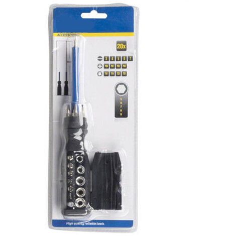 TRADE SHOP - Set Cacciavite Con 19 Punte Intercambiabili Con Punta Magnetica Accessori -