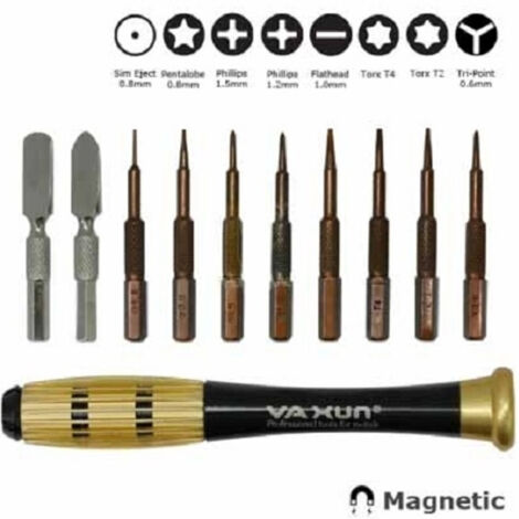 Trade Shop - SET CACCIAVITI MULTIFUNZIONE 10 PUNTE TORX REPARATIONEN CELLULAR SMARTPHONE PC -