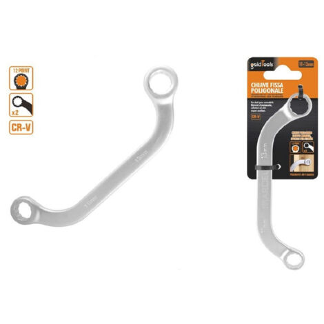TRADE SHOP - Set Chiave Fissa Poligonale Doppia A U Da 11-13mm Cromata Chrome Vanadium 97692 -