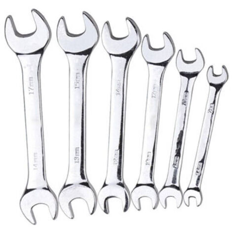 TRADE SHOP - Set Chiavi Inglesi 6 Pz Doppie A Forchetta 5.5-17 Mm Acciaio Cromo Vanadio -