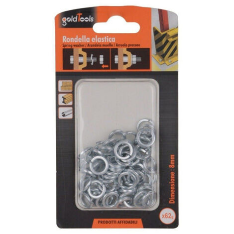 TRADE SHOP - Set Confezione 62 Gr. Rondelle Elastiche In Acciaio Rondella Diametro 8 Mm 90836 -