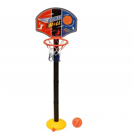 Trade Shop - Set De Canasta De 115 Cm + Bola De Baloncesto Con Red De Juguete De Base Ajustable -