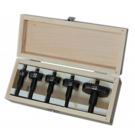 TRADE SHOP - Set Di 5 Frese A Tazza Hss Denti In Metallo Duro Da 18 30 32 35 55mm Per Ferro -