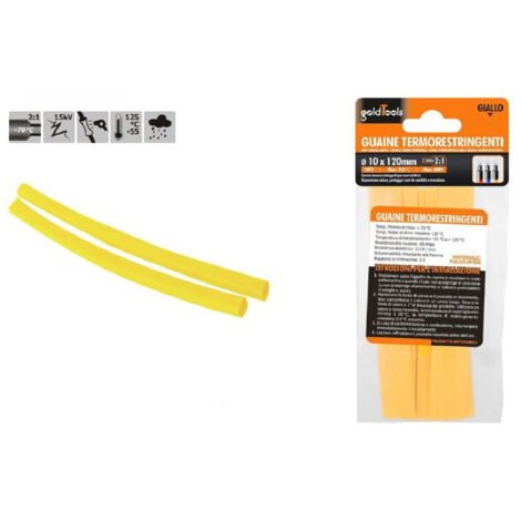 Trade Shop - SET MIT 10 GELBEN SCHRUMPFHÜLLEN 10X120MM FÜR KABEL 57090 -