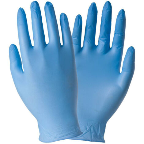 Trade Shop - SET MIT 100 STÜCK BLAUEN EINWEGHANDSCHUHEN AUS NITRIL OHNE PUDER, GRÖSSE S, M, L, XL - XL