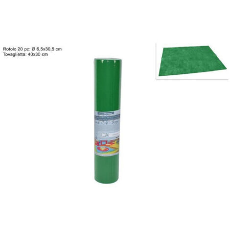 Trade Shop - SET MIT 20 TISCHSETS UND TISCHDECKEN MIT ABREISSBARER TNT-ROLLE 30X40CM WALDGRÜN -