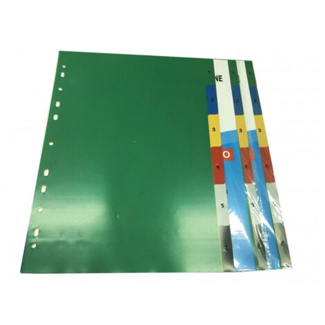 Trade Shop - SET MIT 3 PERFORIERTEN TRENNBLÄTTERN 6-TEILIG ZUM UNTERTEILEN VON A4-SCHULRINGMAPPE -