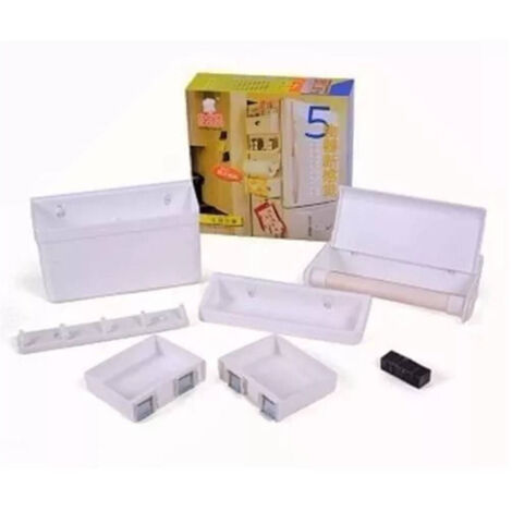 Trade Shop - Set Scaffali A Combinazione Magnetica 5in1 Magnete Frigorifero Multifunzionale -