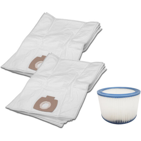 Trade-Shop SET: Vlies Staubsaugerbeutel (10 Stück) + Patronenfilter kompatibel mit Makita P-72899 P-70219, Festool 493826 485808, Bosch 2607432024