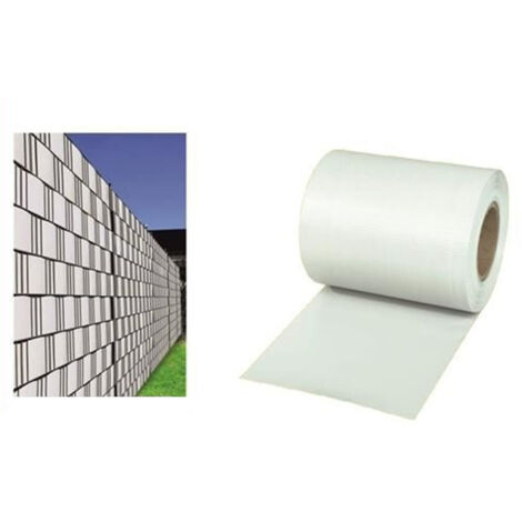 Trade Shop - Sichtschutzrahmen, weiße PVC-Rolle für Balkongeländer, Zaunschutz, 19 cm x 35 m, 54561 -