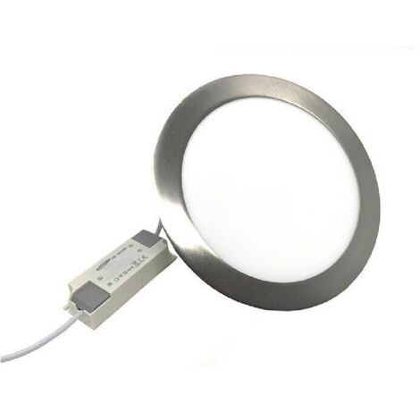 Trade Shop - Slim 18W LED -Panel Runde Kollektion Silber Border Light 3000K 4000K 6500K P205AAA -