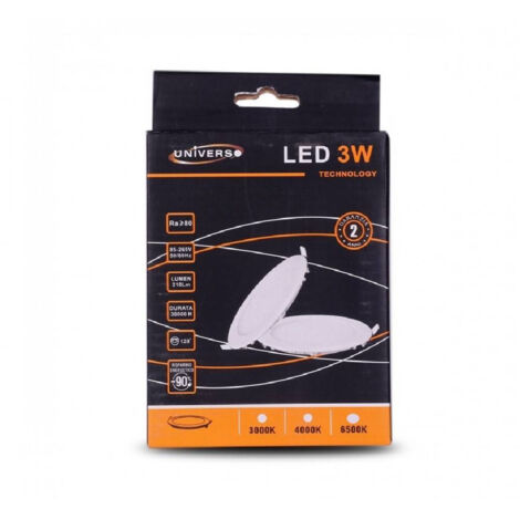 Trade Shop - SLIM LED PANEL 3W EINBAU RUND AUS PVC WARM KALT NATURWEISS P73AT -
