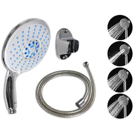 TRADE SHOP - Soffione Con Tubo Flessibile 1,8m Con Supporto Muro Doccetta Doccia Bagno 52054 -