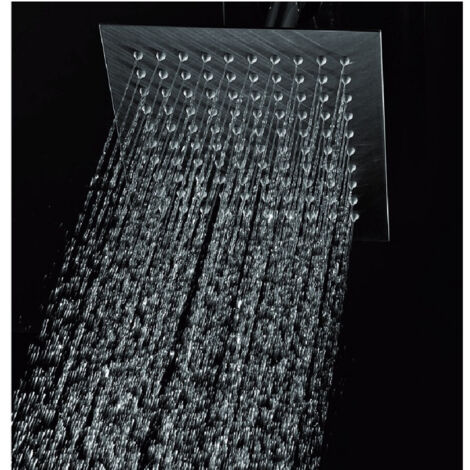 TRADE SHOP - Soffione Doccia Effetto Pioggia Sottile Quadrato 30x30 Cm Bagno Cromato Shower -