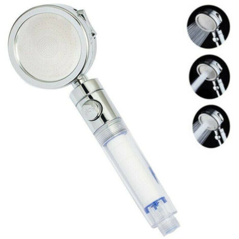 TRADE SHOP - Soffione Doccia Multigetto Rotondo Doccetta 8x25cm Massaggio Anticalcare 52999 -