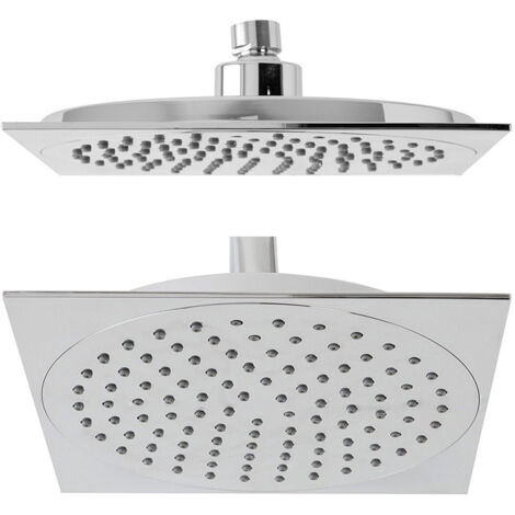 Trade Shop - Soffione Doccia Slim Quadrato 20 X 20 Cm Plus In Abs Cromato Miscelatore -
