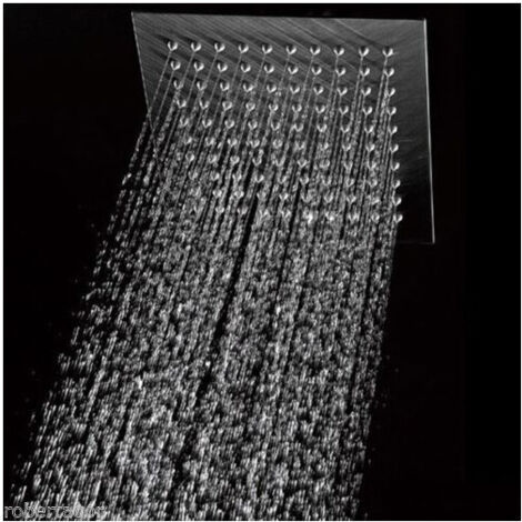 Trade Shop - Soffione Doccia Slim Quadrato Rotondo 24 Cm Bagno Effetto Pioggia Cromato - Cuadrado