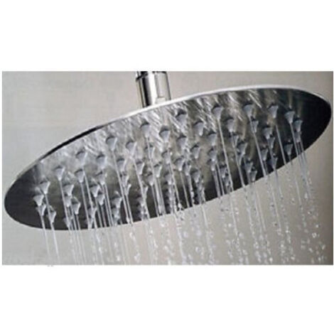 Trade Shop - Soffione Doccia Slim Quadrato Rotondo 24 Cm Bagno Effetto Pioggia Cromato -     Ronda