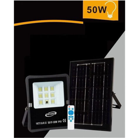 Trade Shop - SOLAR LED STRAHLER 50 W FERNBEDIENUNG IP65 KALTWEISSES LICHT 6500K S01F-50W -