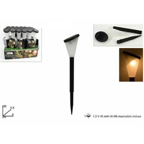 Trade Shop - Solar wiederaufladbare Lampe Garten Outdoor LED Taschenlampe 30 cm warmes kaltes Licht -