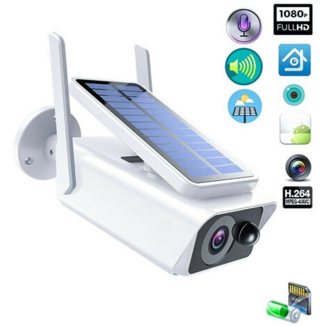 Trade Shop - SOLARPANEL KAMERA WIFI 2MPX INFRAROT SD BEWEGUNGSSENSOR ABQ-Q1 -