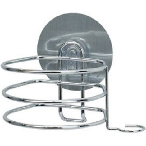 Trade Shop - Soporte Para Secador De Pelo Soporte De Pared Para Baño Con Gancho Adhesivo De Doble Cara 79836 -