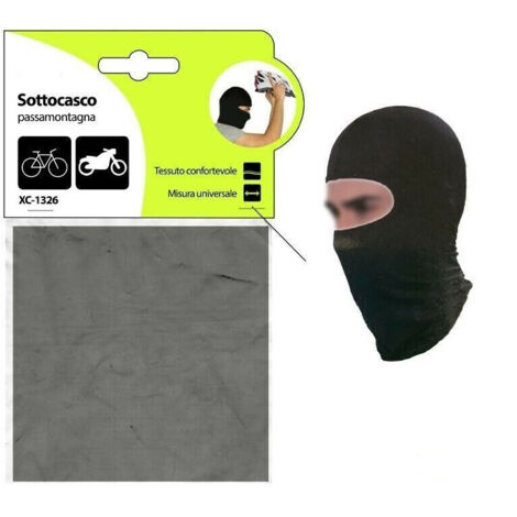 TRADE SHOP - Sottocasco Protettivo Intero Passa Montagna Balaclava In Tessuto Bici Moto Xc1326 -