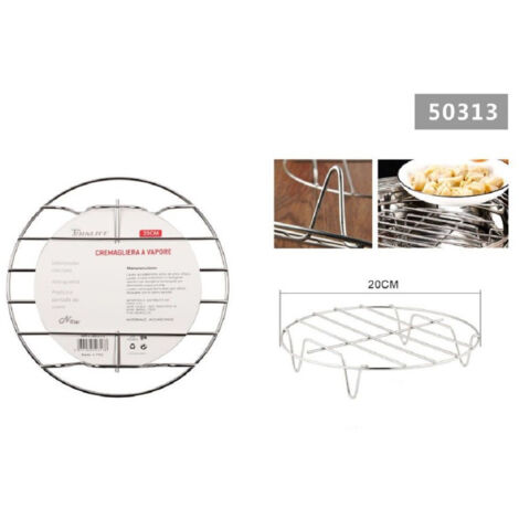 TRADE SHOP - Sottopentola A Vapore 20 Cm Rotondo Per Cottura Cucina Pentole A Pressione 50313 -