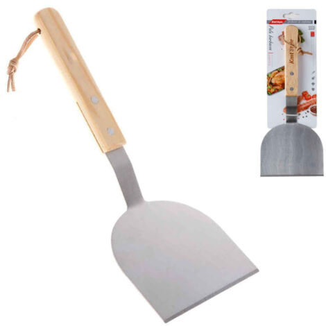 Trade Shop - SPATOLA BARBECKEN FÜR INOX IMPUGNATURA IN LEGNO GRIGLIATE 30,5CM -