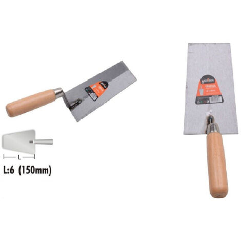 Trade Shop - Spatola Cazzuola In Acciaio 150 Mm 6" Trapezio Manico In Legno Ferramenta 90484 -