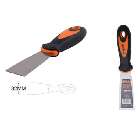 TRADE SHOP - Spatola Per Pareti Acciaio 32 Mm 1.5" Ferramenta Con Maniglia Antiscivolo 90417 -