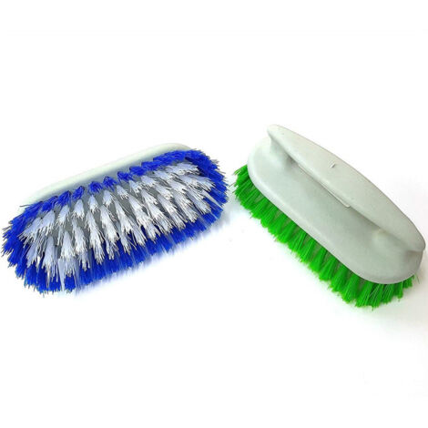 TRADE SHOP - Spazzola Spazzole 3 Pezzi Ovale Setole Rigide Pulizia Manico Plastica Lucidatura -