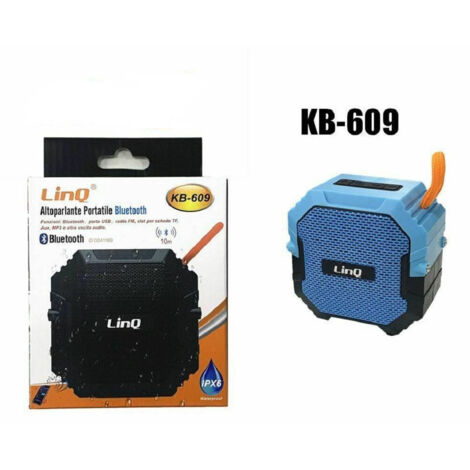 TRADE SHOP - Speaker Cassa Bluetooth Portatile Impermeabile Usb Radio Fm Tf Linq Kb-609 -