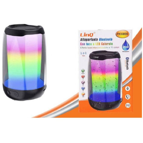 TRADE SHOP - Speaker Portatile Cassa Bluetooth Con Luce Colorate Led Usb Tf Vivavoce Pk6806 -