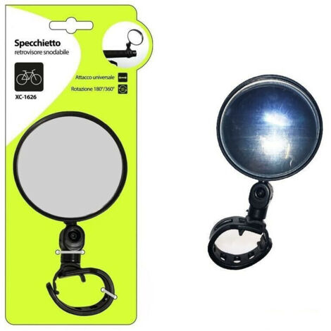 Trade Shop - Specchietto Retrovisore Snodabile Rotazione 180°/360° Per Bici Bicicletta Xc1626 -