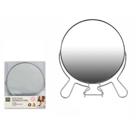 Trade Shop - Specchio Per Cosmetici Rasoio Barba Trucco Make Up Ingrandimento 7″ Pvc 07094 -