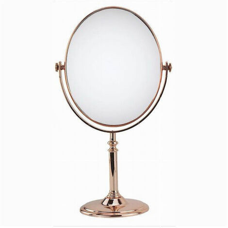 Trade Shop - Spiegeltisch Schminktisch Make-up Badezimmer Accessoire Roségold Damen 28 cm oval 69416 -