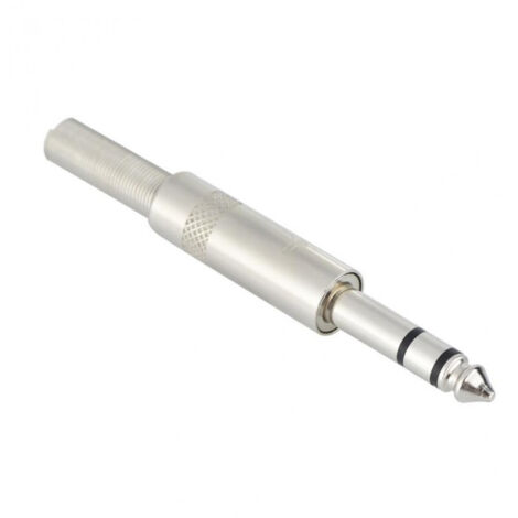TRADE SHOP - Spinotto Jack 6.35 Mm Maschio Per Audio Stereo Da Saldare Connettore Coassiale -