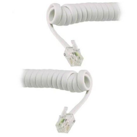 Trade Shop - Spiral Spiral Teléfono Cable Rj11 Cornetta Teléfono 1.5mt Maxtech Rj11-1.5a -
