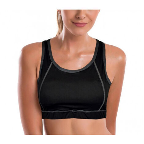 Trade Shop - Sport BH mod. Vanille in fluoreszierenden Farben mit DST16112 Rudern zurück -    L-XL  Grau