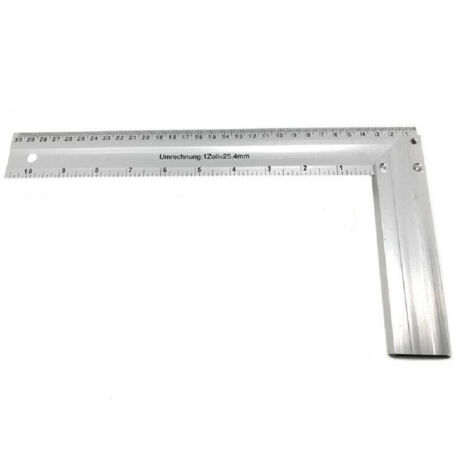 Trade Shop - Squadra Combinata In Alluminio Con Righello 300 Mm Angolo 90 Gradi 91846 -