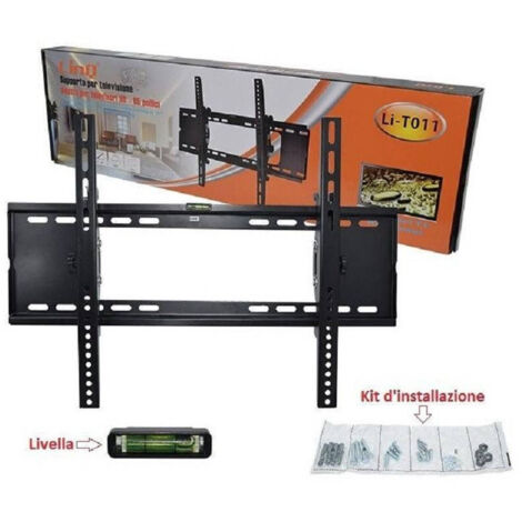 Trade Shop - Staffa Porta Tv A Muro Parete Supporto Da 30″ A 65″ Fino A 80kg Livella Li-t011 -