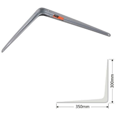 TRADE SHOP - Staffe Angolari 2pz Supporto Staffa Angolare Reggimensole 300x350mm Bianco Grigio - Grigio