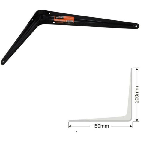 TRADE SHOP - Staffe Angolari 2pz Supporto Staffa Angolare Reggimensole Angolo 90° 150x200mm -