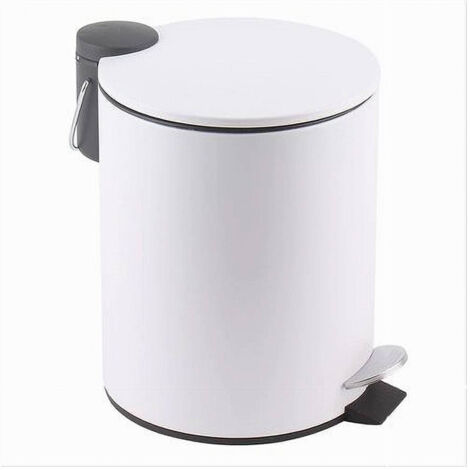 Trade Shop - STAHL-TRET-ABFALLEIMER 5 LT BADEZIMMER ZUHAUSE WEISSER ABFALLEIMER 87450 -