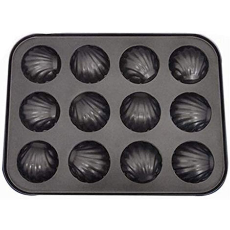TRADE SHOP - Stampo Teglia Vassoio Antiaderente 12 Muffin Cupcake Dolci Conchiglie -